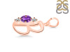 Amethyst & White Topaz Alphabet B Pendant AMT-RDA-54.