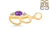 Amethyst & White Topaz Alphabet B Pendant AMT-RDA-54.