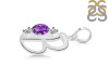 Amethyst & White Topaz Alphabet B Pendant AMT-RDA-54.