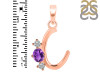 Amethyst & White Topaz Alphabet C Pendant AMT-RDA-55.