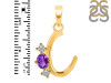 Amethyst & White Topaz Alphabet C Pendant AMT-RDA-55.