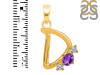 Amethyst & White Topaz Alphabet D Pendant AMT-RDA-56.