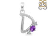 Amethyst & White Topaz Alphabet D Pendant AMT-RDA-56.