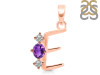 Amethyst & White Topaz Alphabet E Pendant AMT-RDA-57.