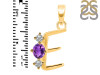 Amethyst & White Topaz Alphabet E Pendant AMT-RDA-57.