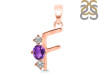 Amethyst & White Topaz Alphabet F Pendant AMT-RDA-58.
