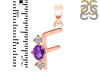 Amethyst & White Topaz Alphabet F Pendant AMT-RDA-58.