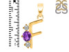 Amethyst & White Topaz Alphabet F Pendant AMT-RDA-58.