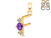 Amethyst & White Topaz Alphabet F Pendant AMT-RDA-58.