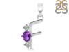 Amethyst & White Topaz Alphabet F Pendant AMT-RDA-58.