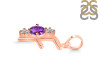 Amethyst & White Topaz Alphabet F Pendant AMT-RDA-58.