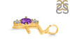 Amethyst & White Topaz Alphabet F Pendant AMT-RDA-58.