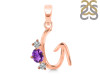 Amethyst & White Topaz Alphabet G Pendant AMT-RDA-59.