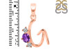 Amethyst & White Topaz Alphabet G Pendant AMT-RDA-59.