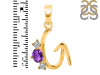 Amethyst & White Topaz Alphabet G Pendant AMT-RDA-59.