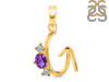 Amethyst & White Topaz Alphabet G Pendant AMT-RDA-59.