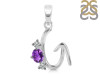 Amethyst & White Topaz Alphabet G Pendant AMT-RDA-59.