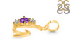 Amethyst & White Topaz Alphabet G Pendant AMT-RDA-59.