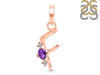 Amethyst & White Topaz Alphabet F Pendant AMT-RDA-6.