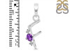 Amethyst & White Topaz Alphabet F Pendant AMT-RDA-6.
