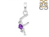 Amethyst & White Topaz Alphabet F Pendant AMT-RDA-6.