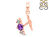 Amethyst & White Topaz Alphabet H Pendant AMT-RDA-60.
