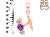 Amethyst & White Topaz Alphabet H Pendant AMT-RDA-60.