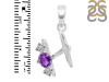 Amethyst & White Topaz Alphabet H Pendant AMT-RDA-60.