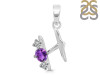 Amethyst & White Topaz Alphabet H Pendant AMT-RDA-60.