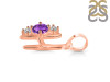 Amethyst & White Topaz Alphabet H Pendant AMT-RDA-60.