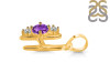 Amethyst & White Topaz Alphabet H Pendant AMT-RDA-60.
