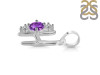 Amethyst & White Topaz Alphabet H Pendant AMT-RDA-60.