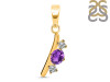 Amethyst & White Topaz Alphabet I Pendant AMT-RDA-61.