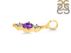 Amethyst & White Topaz Alphabet I Pendant AMT-RDA-61.