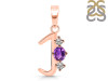 Amethyst & White Topaz Alphabet J Pendant AMT-RDA-62.