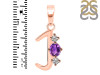Amethyst & White Topaz Alphabet J Pendant AMT-RDA-62.