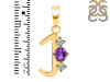 Amethyst & White Topaz Alphabet J Pendant AMT-RDA-62.