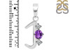 Amethyst & White Topaz Alphabet J Pendant AMT-RDA-62.