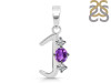 Amethyst & White Topaz Alphabet J Pendant AMT-RDA-62.
