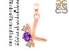 Amethyst & White Topaz Alphabet K Pendant AMT-RDA-63.