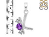 Amethyst & White Topaz Alphabet K Pendant AMT-RDA-63.
