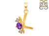 Amethyst & White Topaz Alphabet K Pendant AMT-RDA-63.