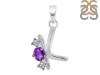 Amethyst & White Topaz Alphabet K Pendant AMT-RDA-63.