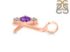 Amethyst & White Topaz Alphabet K Pendant AMT-RDA-63.