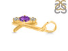Amethyst & White Topaz Alphabet K Pendant AMT-RDA-63.
