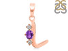 Amethyst & White Topaz Alphabet L Pendant AMT-RDA-64.