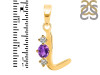 Amethyst & White Topaz Alphabet L Pendant AMT-RDA-64.