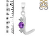 Amethyst & White Topaz Alphabet L Pendant AMT-RDA-64.
