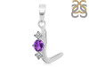Amethyst & White Topaz Alphabet L Pendant AMT-RDA-64.