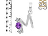 Amethyst & White Topaz Alphabet M Pendant AMT-RDA-65.